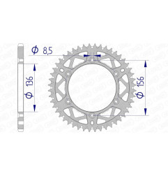 AFAM Kettenrad Alu Teilung 520 für HUSQVARNA WR 125, GAS GAS EC 200, SHERCO SEF 250 und BETA RR 400 1985-2023