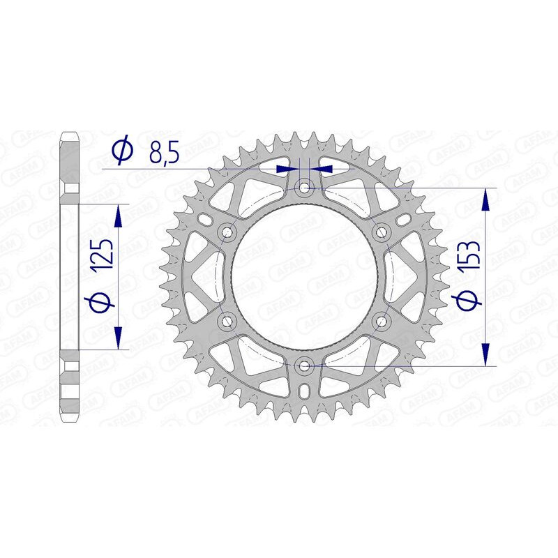 Corona de aluminio AFAM paso 520 para HONDA CR 125, CR 250, CRF 450 y HM CRE 450, CREF 450, CRM-F 450 X de 1983 a 2025