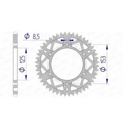 Couronne alu AFAM pas 520 pour HONDA CR 125, CR 250, CRF 450 et HM CRE 450, CREF 450, CRM-F 450 X de 1983 à 2025