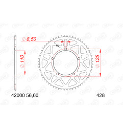 Corona de aluminio AFAM paso 428 para SHERCO SMR 50 de 2021 a 2026