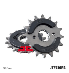 Piñón de acero JT SPROCKETS 16 dientes, paso 520 para KAWASAKI KL 250, KLR 250, KLR 600, KLX 250, KSF 250 MOJAVE 2WD