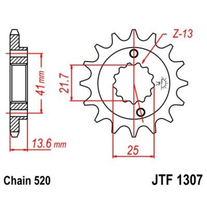 JT SPROCKETS Ritzel Stahl 15 Zähne, Teilung 520 für HONDA XR 650 2000-2007