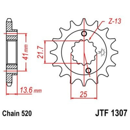 JT SPROCKETS Ritzel Stahl 15 Zähne, Teilung 520 für HONDA XR 650 2000-2007