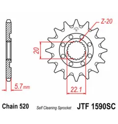 JT SPROCKETS Ritzel Stahl Teilung 520 für YAMAHA YZF 250, FANTIC XE 125, GAS GAS ECF 250 und RIEJU MARATHON 250 2001-2027