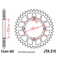 Couronne alu JT SPROCKETS 50 dents, pas 420 pour HONDA CR 80, CR 85, CRF 150 de 1985 à 2023