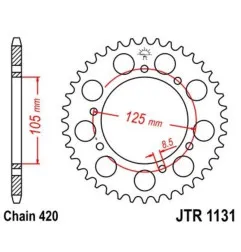 JT SPROCKETS Kettenrad Stahl Teilung 420 für RIEJU MRT 50, GILERA RCR 50, APRILIA RX 50 und YAMAHA DT 50 1995-2026