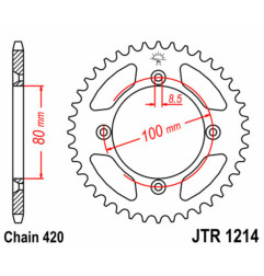 JT SPROCKETS Kettenrad Stahl Teilung 420 für HONDA CRF 110, CRF 70, CRF 80, XR 70, XR 80 1982-2027