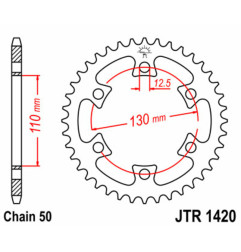 Corona de acero JT SPROCKETS 40 dientes, paso 530 para CAN-AM DS 650, DS 650 BAJA de 2000 a 2003