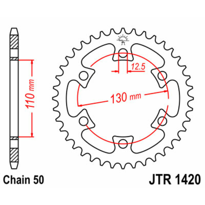 JT SPROCKETS Kettenrad Stahl 40 Zähne, Teilung 530 für CAN-AM DS 650, DS 650 BAJA 2000-2003