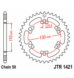 JT SPROCKETS steel rear sprocket 40T, 530 pitch for CAN-AM DS 650, DS 650 BAJA, DS 650 X 2000-2007