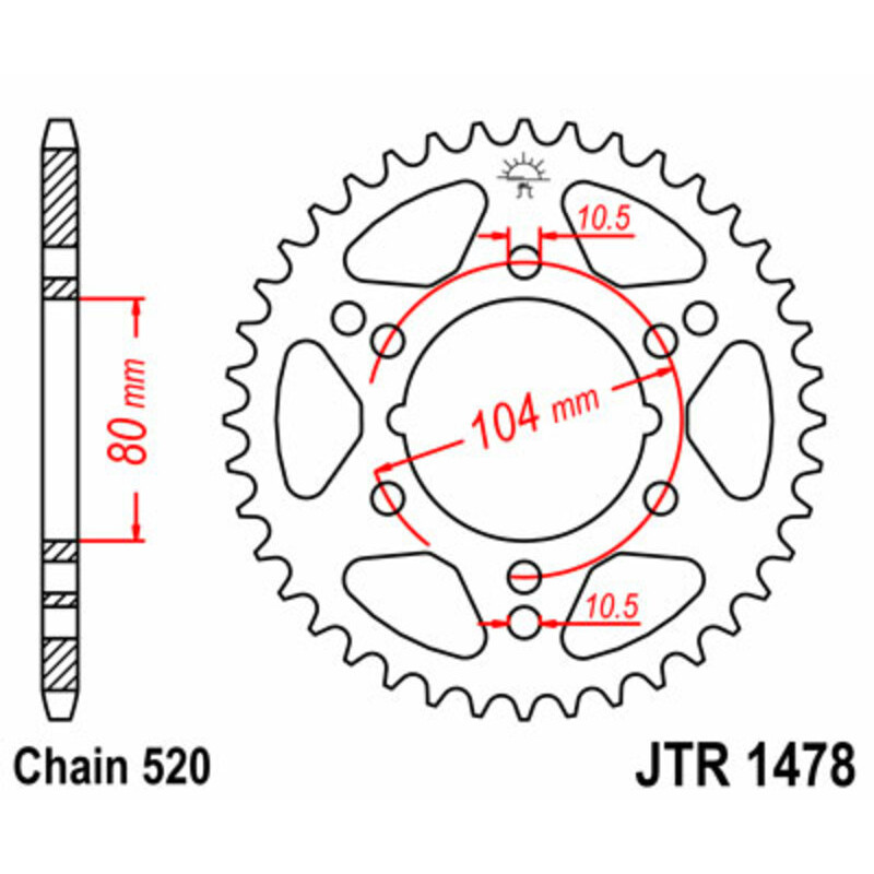 JT SPROCKETS steel rear sprocket 520 pitch for POLARIS SCRAMBLER 250, SCRAMBLER 500, TRAIL BLAZER 250, TRAIL BOSS 250 1985-2014 JT SPROCKETS steel rear sprocket 520 pitch for POLARIS SCRAMBLER 250, SCRAMBLER 500, TRAIL BLAZER 250, TRAIL BOSS 250 1985-2014