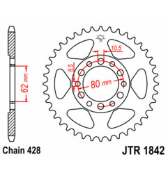 Couronne acier JT SPROCKETS pas 428 pour YAMAHA TW 125, TW 200 TRAILWAY, TY 125, XT 125, XT 350 de 1976 à 2015
