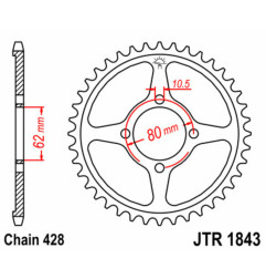 JT SPROCKETS steel rear sprocket 428 pitch for YAMAHA TTR 125 2002-2022