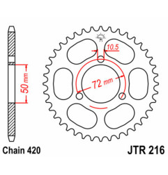 JT SPROCKETS Kettenrad Stahl 45 Zähne, Teilung 420 für HUSQVARNA TE 610 1998-2009