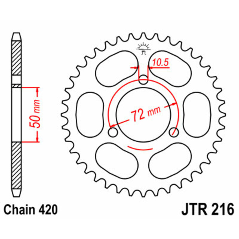 Couronne acier JT SPROCKETS 45 dents, pas 420 pour HUSQVARNA TE 610 de 1998 à 2009