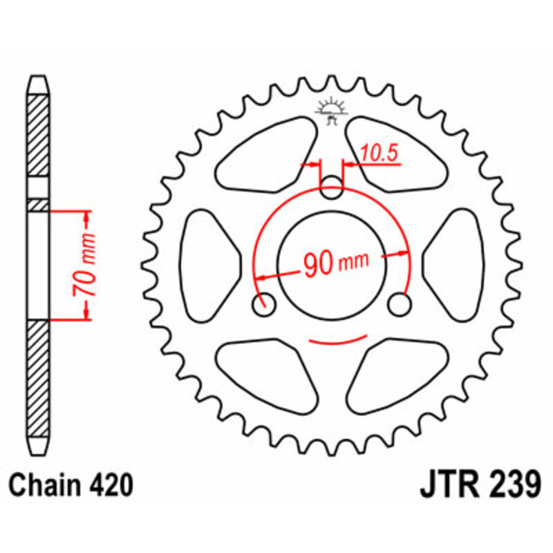 JT SPROCKETS Kettenrad Stahl Teilung 420 für HONDA CR 80, MBX 80 FWD, MT 50 S, MTX 80 RF, MTX 80 RS 1980-1993 JT SPROCKETS Kettenrad Stahl Teilung 420 für HONDA CR 80, MBX 80 FWD, MT 50 S, MTX 80 RF, MTX 80 RS 1980-1993
