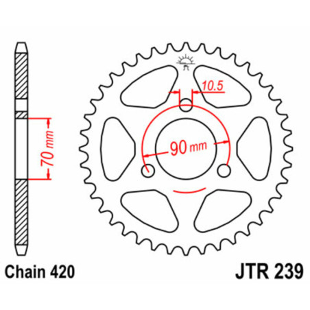 Corona de acero JT SPROCKETS paso 420 para HONDA CR 80, MBX 80 FWD, MT 50 S, MTX 80 RF, MTX 80 RS de 1980 a 1993
