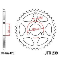 JT SPROCKETS steel rear sprocket 420 pitch for HONDA CR 80, MBX 80 FWD, MT 50 S, MTX 80 RF, MTX 80 RS 1980-1993