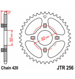 JT SPROCKETS Kettenrad Stahl 38 Zähne, Teilung 420 für HONDA XL 50 S, XR 80 1979-1984
