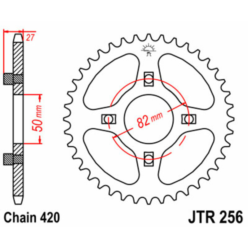 Couronne acier JT SPROCKETS 38 dents, pas 420 pour HONDA XL 50 S, XR 80 de 1979 à 1984