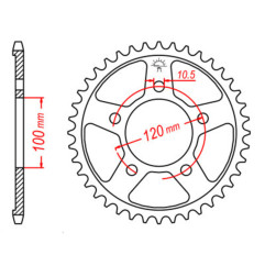 Couronne acier JT SPROCKETS pas 525 pour APRILIA CAPONORD 1200, CAPONORD 1200 RALLY, DORSODURO 750 de 2008 à 2018