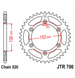 JT SPROCKETS Kettenrad Stahl 48 Zähne, Teilung 520 für APRILIA MXV 450, RXV 450, RXV 550, SXV 450, SXV 550 2005-2017