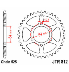 JT SPROCKETS Kettenrad Stahl 41 Zähne, Teilung 525 für SUZUKI TS 250 1971-1978