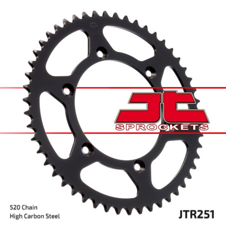 JT SPROCKETS steel rear sprocket 520 pitch for YAMAHA YZ 125, FANTIC XE 125, HONDA XR 250 and RIEJU MARATHON 250 1980-2027