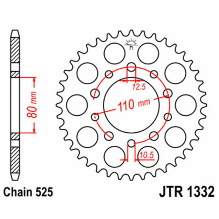 JT SPROCKETS Kettenrad Stahl Teilung 525 für HONDA GB 500 CLUBMAN, XRV 750 AFRICA TWIN 1989-2000