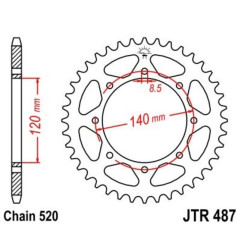Corona de acero JT SPROCKETS paso 520 para KAWASAKI KLE 500, KLR 500, KLR 650, KLX 650 de 1987 a 2019