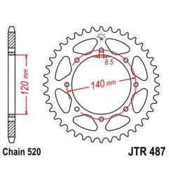 JT SPROCKETS steel rear sprocket 520 pitch for KAWASAKI KLE 500, KLR 500, KLR 650, KLX 650 1987-2019