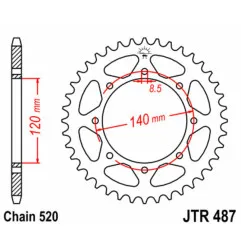 Corona de acero JT SPROCKETS paso 520 para KAWASAKI KLE 500, KLR 500, KLR 650, KLX 650 de 1987 a 2019