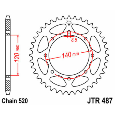 JT SPROCKETS Kettenrad Stahl Teilung 520 für KAWASAKI KLE 500, KLR 500, KLR 650, KLX 650 1987-2019