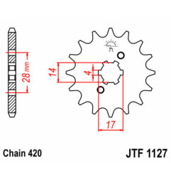 JT SPROCKETS steel front sprocket 15T, 420 pitch for GILERA RCR 50, SMT 50, APRILIA RX 50, SX 50 and KAWASAKI KLX 110 2001-2020