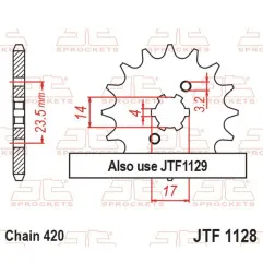 JT SPROCKETS Ritzel Stahl 11 Zähne, Teilung 420 für GILERA RCR 50, SMT 50, ZULU 50 und APRILIA MX 50, RX 50, SX 50 2001-2020