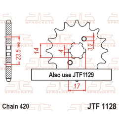 Piñón de acero JT SPROCKETS 11 dientes, paso 420 para GILERA RCR 50, SMT 50, ZULU 50 y APRILIA MX 50, RX 50, SX 50