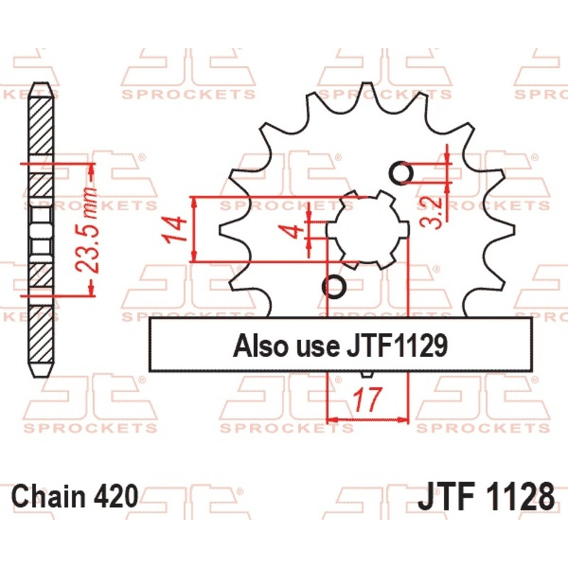 Piñón de acero JT SPROCKETS 11 dientes, paso 420 para GILERA RCR 50, SMT 50, ZULU 50 y APRILIA MX 50, RX 50, SX 50