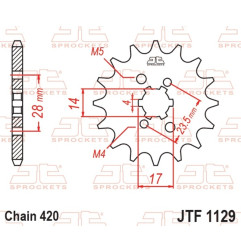 JT SPROCKETS steel front sprocket 420 pitch for GILERA RCR 50, SMT 50, SMT 50 DRIFTING, ZULU 50 and APRILIA MX 50, RX 50, SX 50