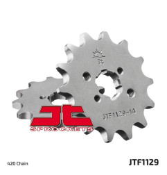 Piñón de acero JT SPROCKETS paso 420 para GILERA RCR 50, SMT 50, SMT 50 DRIFTING, ZULU 50 y APRILIA MX 50, RX 50, SX 50
