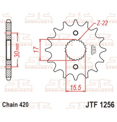 Piñón de acero JT SPROCKETS paso 420 para HONDA CR 80, CR 85, CRF 50, CRF 70, XR 50 de 1986 a 2027