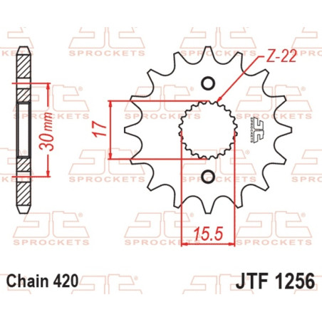 JT SPROCKETS Ritzel Stahl Teilung 420 für HONDA CR 80, CR 85, CRF 50, CRF 70, XR 50 1986-2027