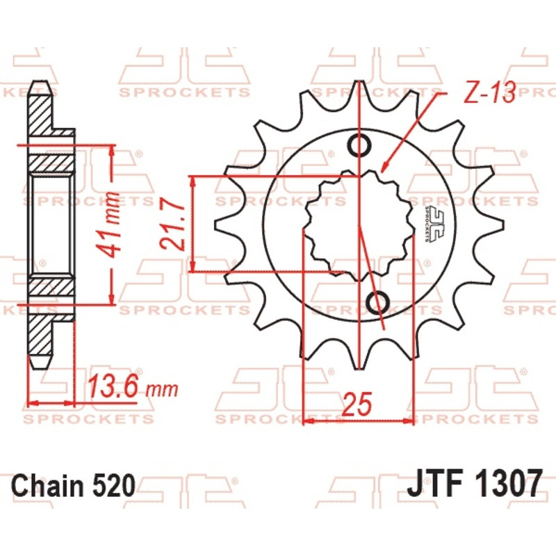 JT SPROCKETS Ritzel Stahl Teilung 520 für HONDA XR 650 2000-2007
