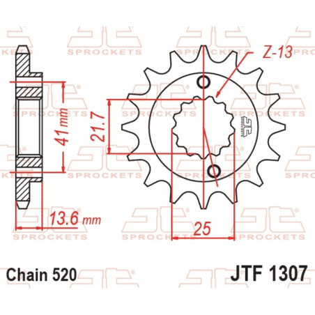 JT SPROCKETS Ritzel Stahl Teilung 520 für HONDA XR 650 2000-2007