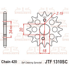 JT SPROCKETS Ritzel Stahl 15 Zähne, Teilung 420 für HONDA CRF 150 2007-2027