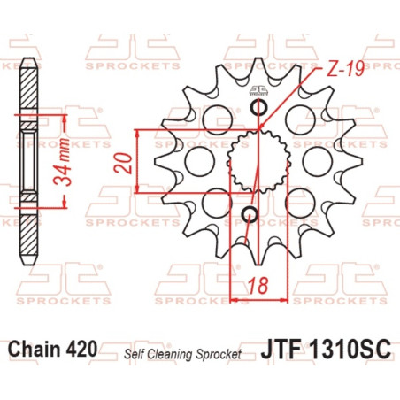 Piñón de acero JT SPROCKETS 15 dientes, paso 420 para HONDA CRF 150 de 2007 a 2027