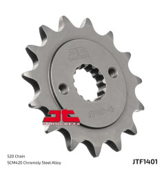Piñón de acero JT SPROCKETS paso 520 para SUZUKI LT-R 450 QUADRACER 2WD, LTZ 400 y KAWASAKI KFX 400 de 2003 a 2018