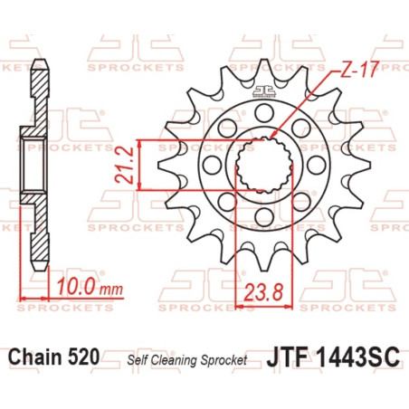 JT SPROCKETS Ritzel Stahl Teilung 520 für SUZUKI RMZ 450 2013-2027