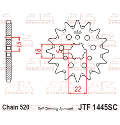 JT SPROCKETS Ritzel Stahl Teilung 520 für KAWASAKI KX 125 und SUZUKI LT 250 QUADRACER 2WD 1985-2008