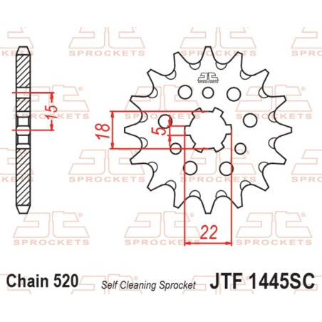 JT SPROCKETS steel front sprocket 520 pitch for KAWASAKI KX 125 and SUZUKI LT 250 QUADRACER 2WD 1985-2008
