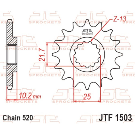 JT SPROCKETS Ritzel Stahl 12 Zähne, Teilung 525 für KAWASAKI KEF 300 LAKOTA 2WD, KFX 250, KSF 250 MOJAVE 2WD 1995-2004